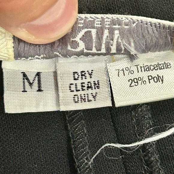 RTW Charleston Black Tapered Pants | Size M | 71% Triacetate - Picture 3 of 4